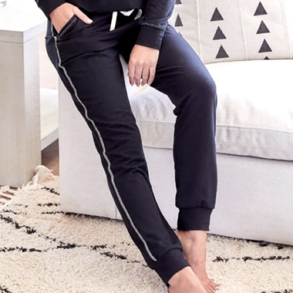 PLUS NWT Karen Kane Black & White Contrast Stitch Pants Rayon Stretch Pant 3X